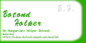 botond holper business card